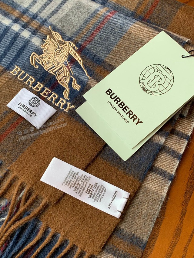 Burberry情侶圍巾羊絨圍巾披肩 巴寶莉2021新款格紋圍巾高端羊絨圍巾  mmj1233
